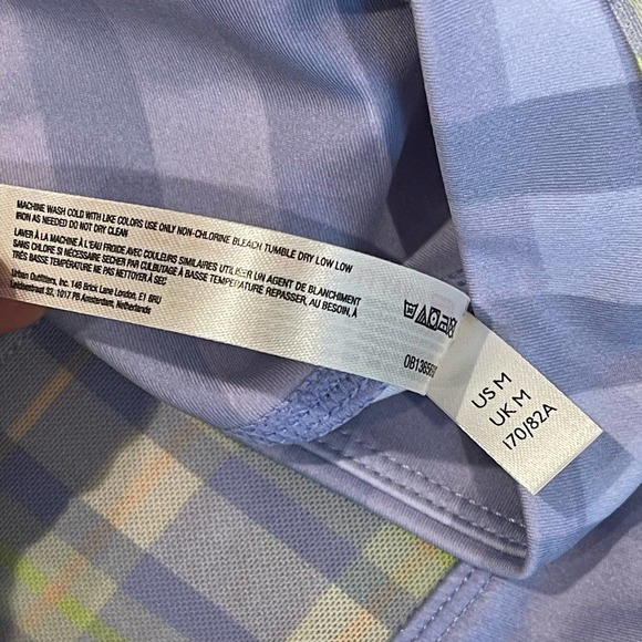 Free People FP Movement Lilac & Green Plaid Leggings Size M NWOT - Picture 8 of 12